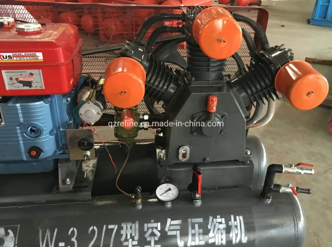 W3.2/7 Diesel Drive 7bar Air Compressor For Jack hammer